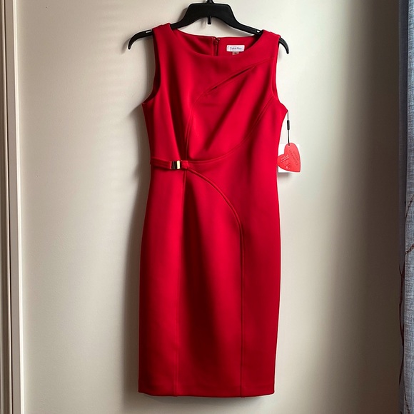 Calvin Klein Red Dress size 4 - Picture 2 of 10